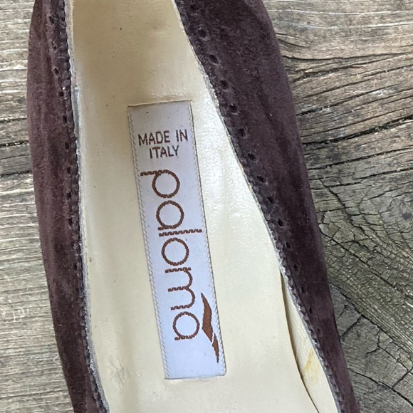 PALOMA PICASSO Shoes Italian Vintage Retro Embossed Brown Suede Leather Size 7.5 - Picture 10 of 14